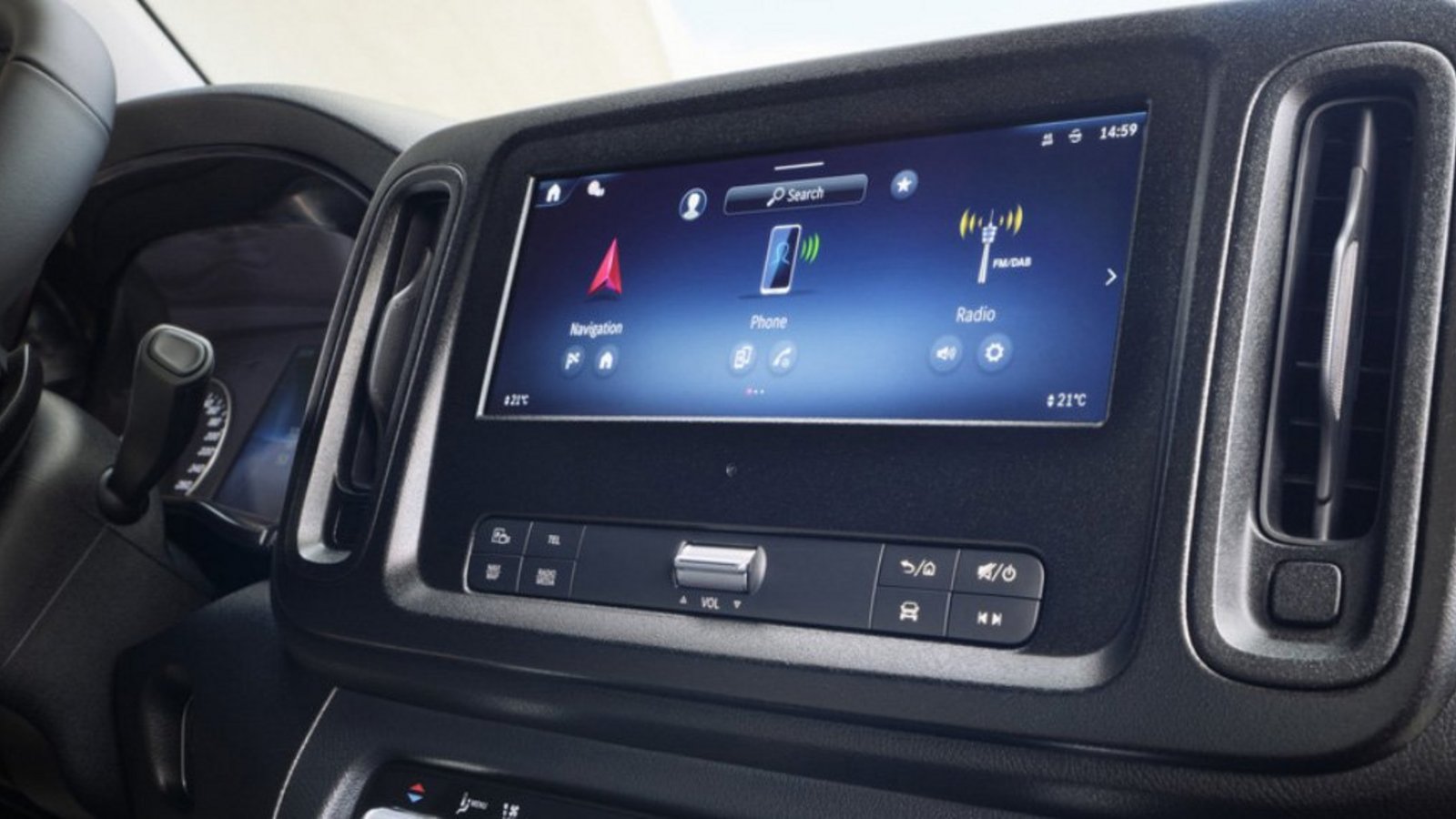 Mercedes-Benz eVito MBUX Multimediasystem, Nahaufnahme