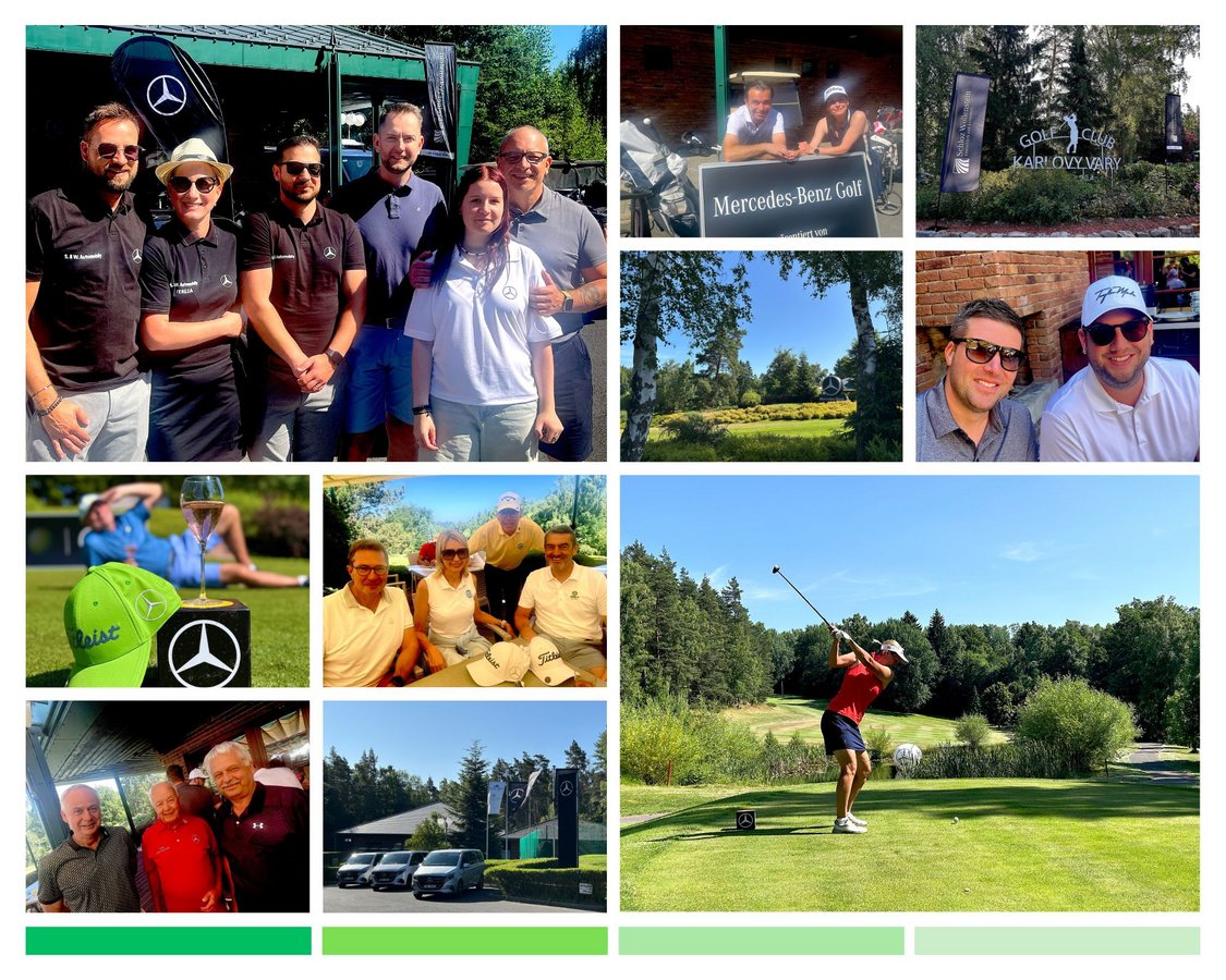 Collage aus mehreren Bildern vom Schloz Wöllenstein Golftournier 2025